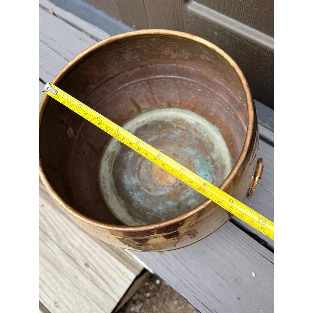 Hammered Brass Planter Large | Boho Luxe Indian Vessel, Rustic Modern Home Decor